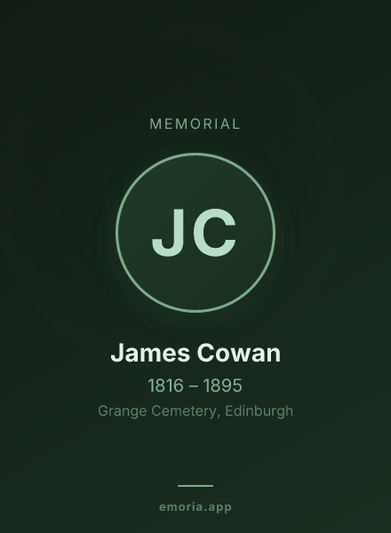 Memorial portrait of James Cowan