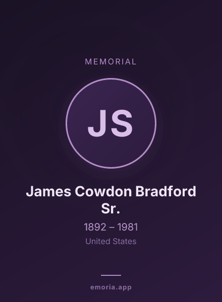 Memorial portrait of James Cowdon Bradford Sr.