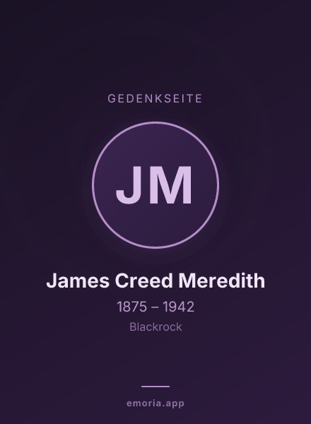 Gedenkportrait von James Creed Meredith