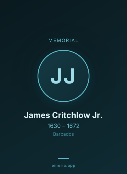 Memorial portrait of James Critchlow Jr.