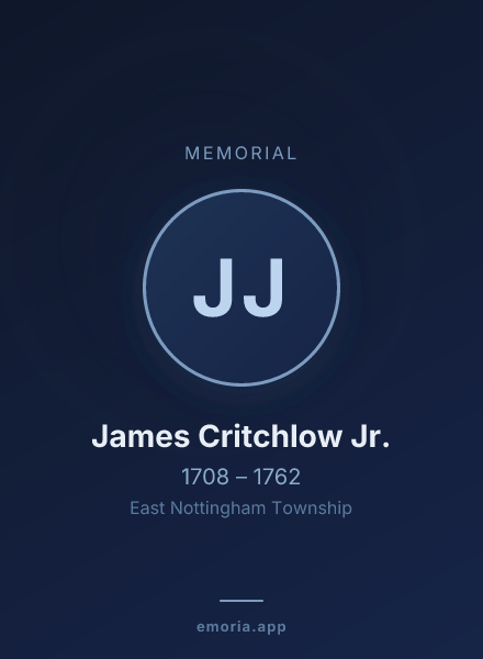 Memorial portrait of James Critchlow Jr.