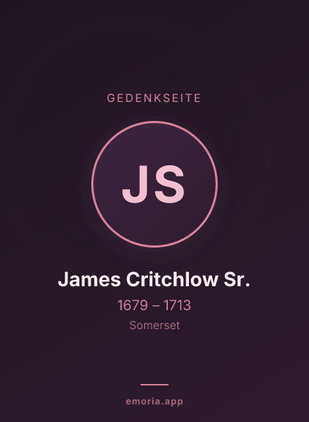 Gedenkportrait von James Critchlow Sr.