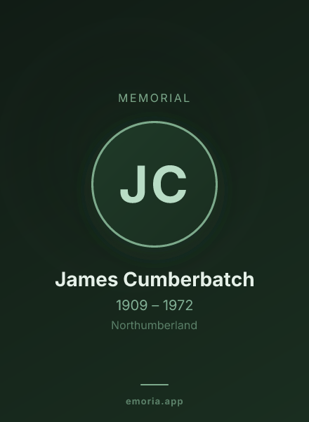 Memorial portrait of James Cumberbatch