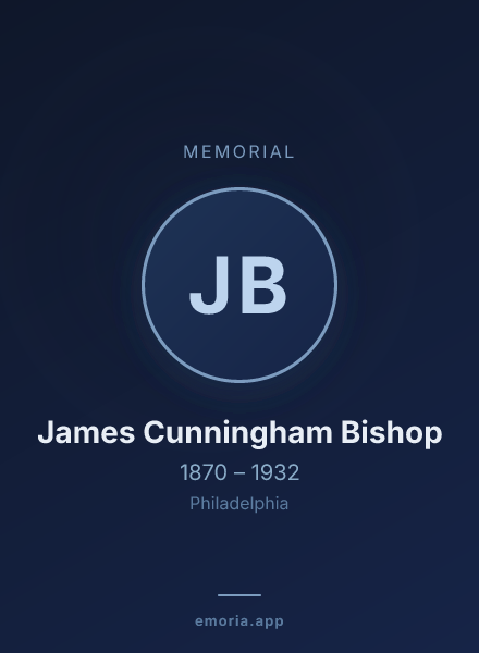Memorial portrait of James Cunningham Bishop