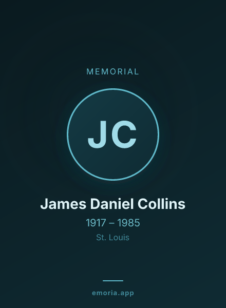 Memorial portrait of James Daniel Collins