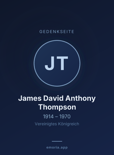 Gedenkportrait von James David Anthony Thompson
