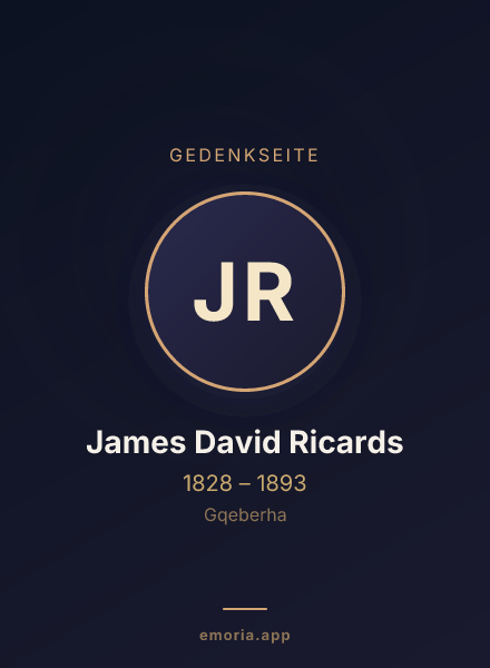 Gedenkportrait von James David Ricards