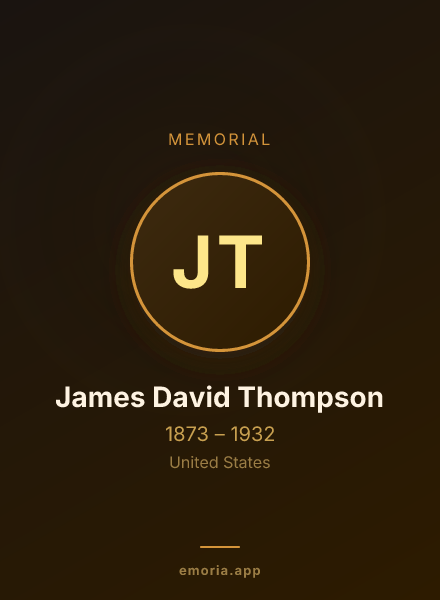 Memorial portrait of James David Thompson