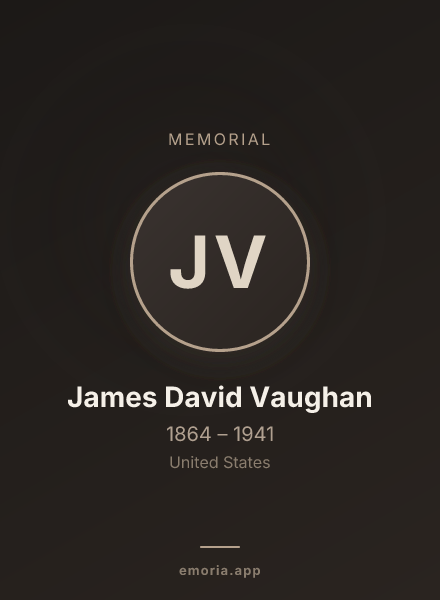 Memorial portrait of James David Vaughan