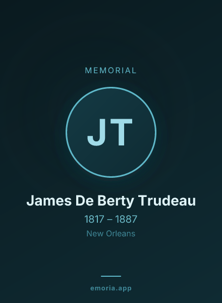 Memorial portrait of James De Berty Trudeau