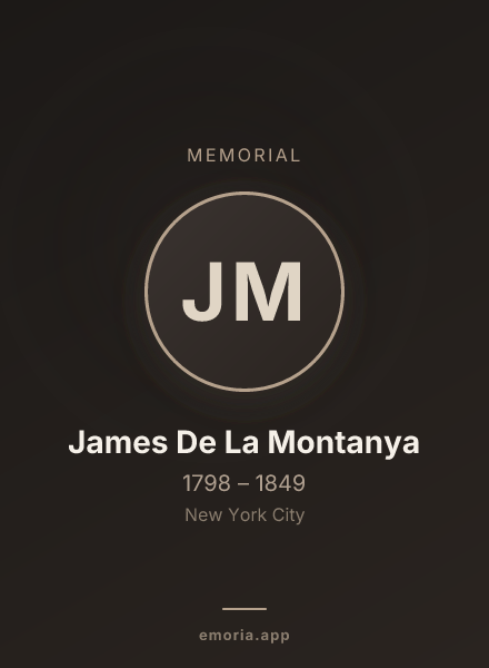Memorial portrait of James De La Montanya