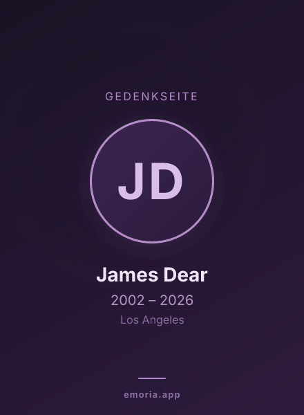 Gedenkportrait von James Dear