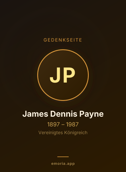 Gedenkportrait von James Dennis Payne