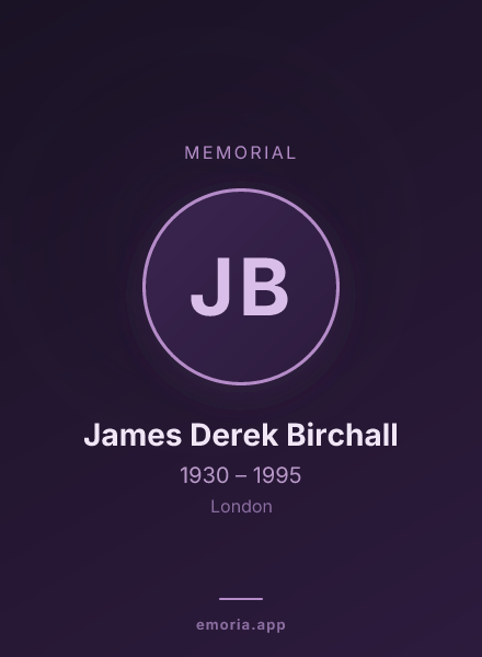 Memorial portrait of James Derek Birchall