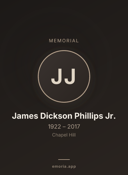 Memorial portrait of James Dickson Phillips Jr.
