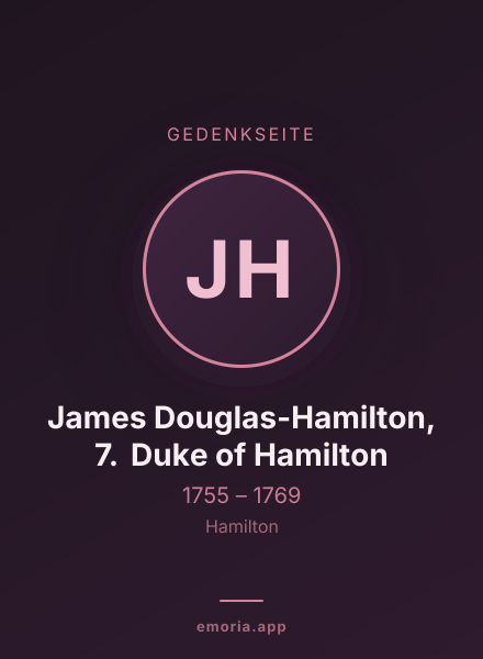 Gedenkportrait von James Douglas-Hamilton, 7. Duke of Hamilton