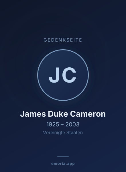 Gedenkportrait von James Duke Cameron