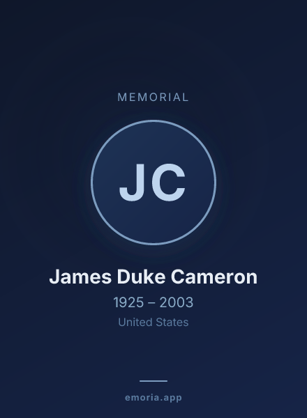 Memorial portrait of James Duke Cameron