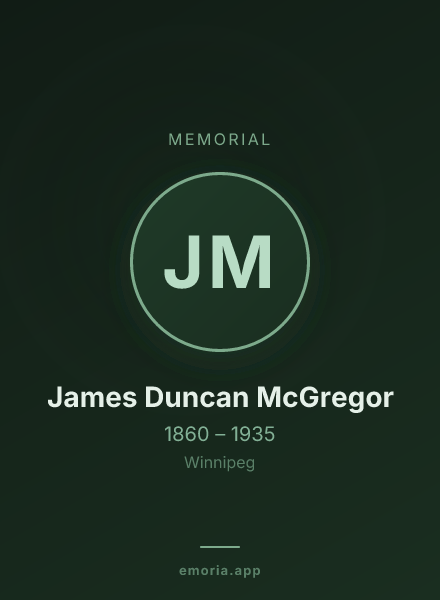 Memorial portrait of James Duncan McGregor