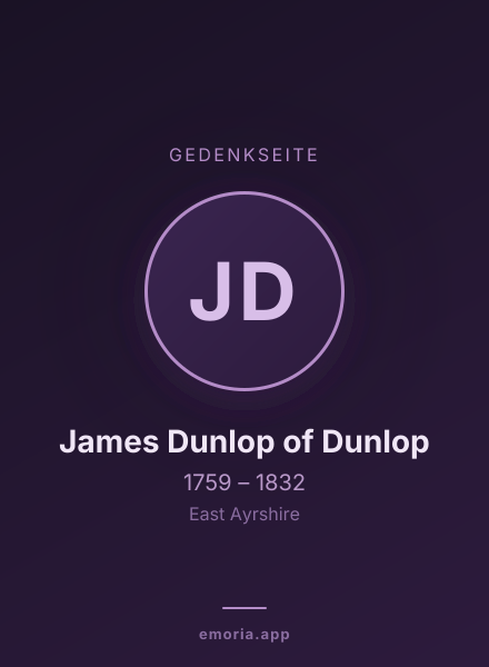 Gedenkportrait von James Dunlop of Dunlop