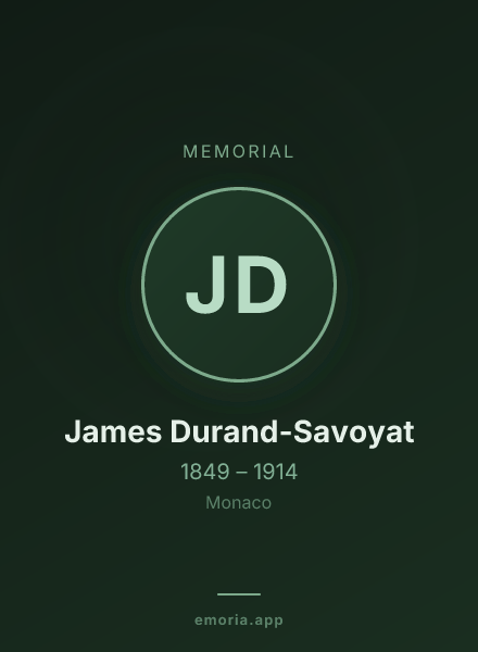 Memorial portrait of James Durand-Savoyat