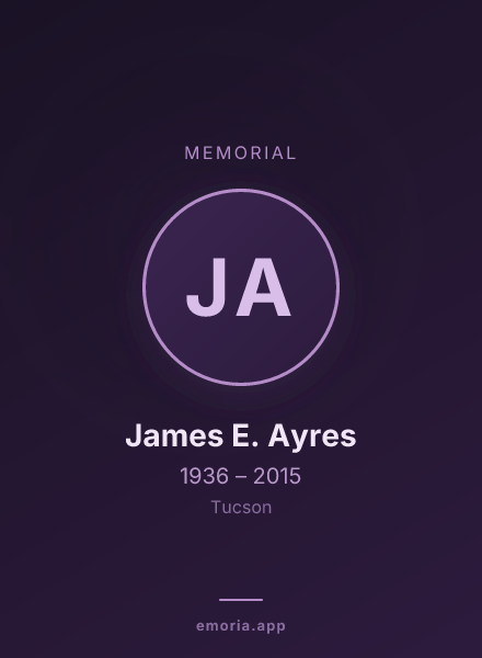 Memorial portrait of James E. Ayres