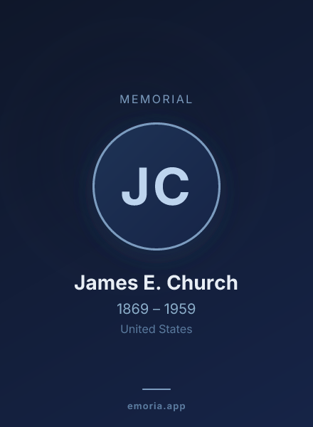 Memorial portrait of James E. Church