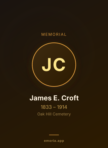 Memorial portrait of James E. Croft