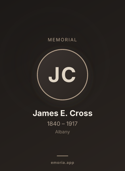Memorial portrait of James E. Cross