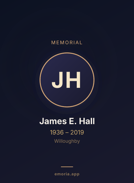 Memorial portrait of James E. Hall