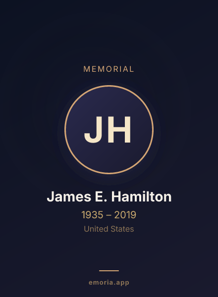 Memorial portrait of James E. Hamilton