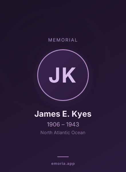 Memorial portrait of James E. Kyes