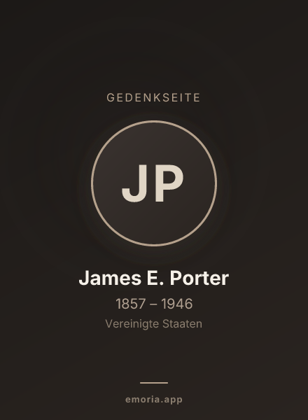 Gedenkportrait von James E. Porter