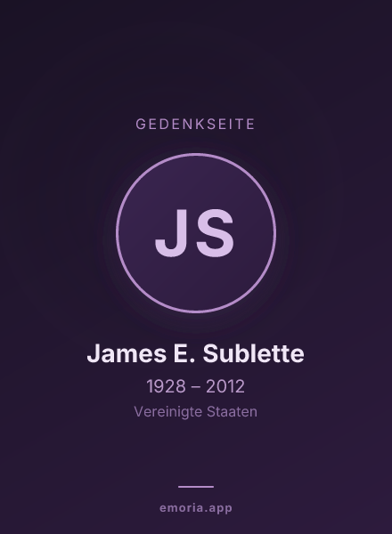 Gedenkportrait von James E. Sublette