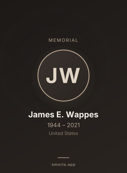 Memorial portrait of James E. Wappes