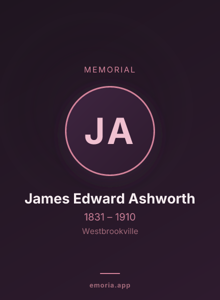 Memorial portrait of James Edward Ashworth