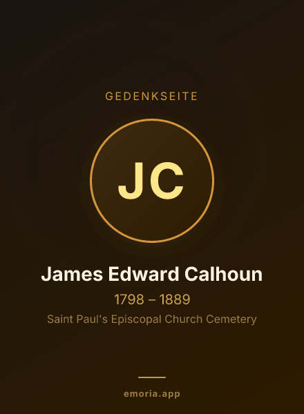 Gedenkportrait von James Edward Calhoun