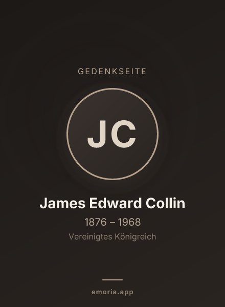 Gedenkportrait von James Edward Collin