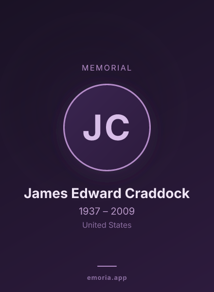 Memorial portrait of James Edward Craddock