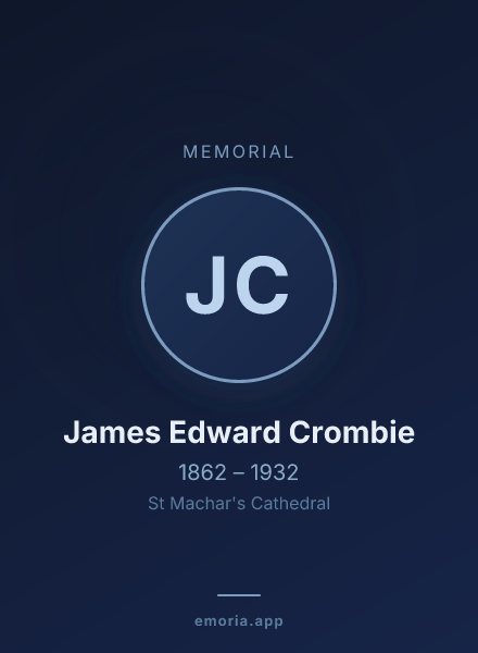 Memorial portrait of James Edward Crombie