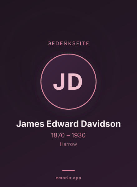 Gedenkportrait von James Edward Davidson