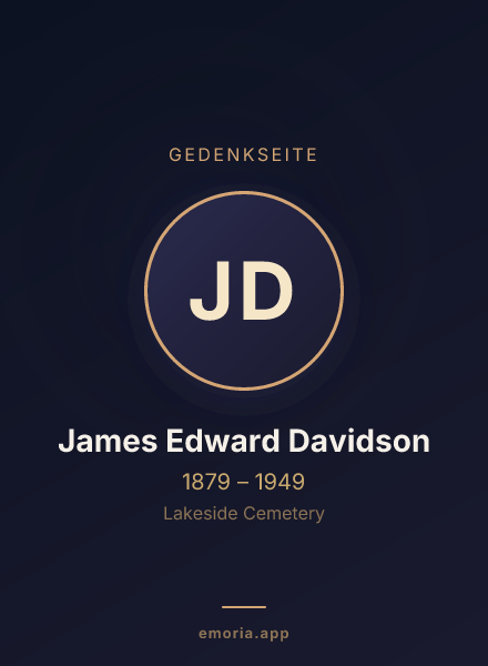 Gedenkportrait von James Edward Davidson