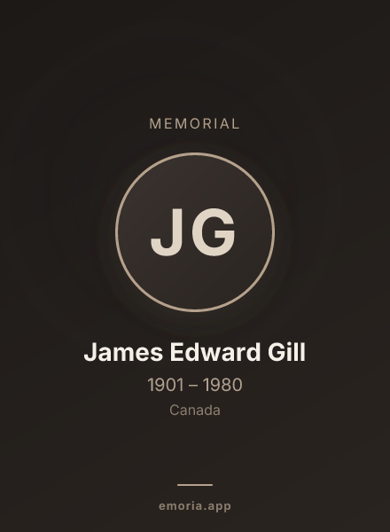 Memorial portrait of James Edward Gill