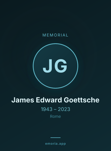 Memorial portrait of James Edward Goettsche