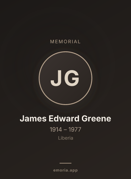Memorial portrait of James Edward Greene