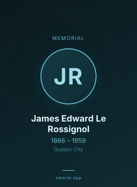 Memorial portrait of James Edward Le Rossignol