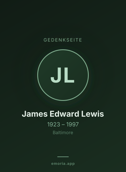 Gedenkportrait von James Edward Lewis