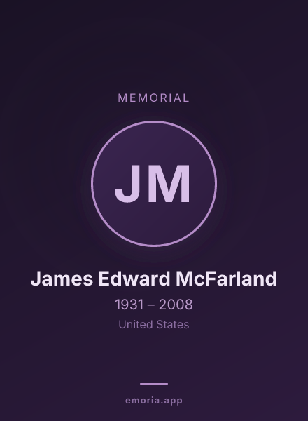 Memorial portrait of James Edward McFarland