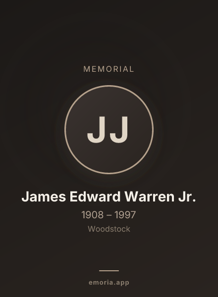 Memorial portrait of James Edward Warren Jr.