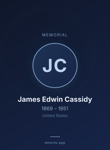 Memorial portrait of James Edwin Cassidy